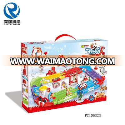 PC106323,96pcs,Christmas Toy Train Battery Operated Railway Toy with Blocks for Kids